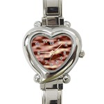 Pink  Waves Flow Series 7 Heart Italian Charm Watch Front