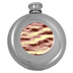 Pink  Waves Flow Series 8 Round Hip Flask (5 Oz) by DimitriosArt