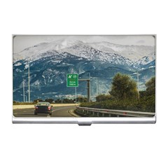 Landscape Highway Scene, Patras, Greece Business Card Holder by dflcprintsclothing