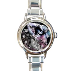 Watercolor Girl Round Italian Charm Watch by MRNStudios