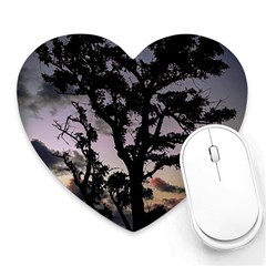 Sunset Coastal Park Landscape, Montevideo Uruguay Heart Mousepads by dflcprintsclothing