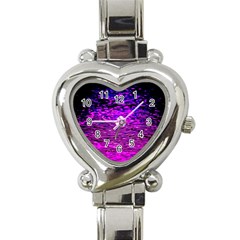 Magenta Waves Flow Series 1 Heart Italian Charm Watch by DimitriosArt