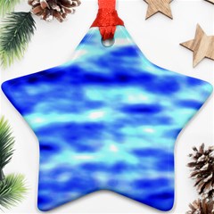 Blue Waves Flow Series 5 Ornament (star) by DimitriosArt