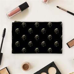 Creepy Head Sculpture With Respirator Motif Pattern Cosmetic Bag (medium) by dflcprintsclothing