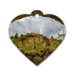 Ancient Mystras Landscape, Peloponnese, Greece Dog Tag Heart (one Side) by dflcprintsclothing