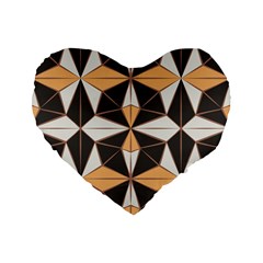 Abstract Pattern Geometric Backgrounds   Standard 16  Premium Flano Heart Shape Cushions by Eskimos