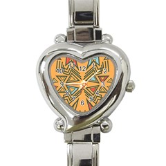 Abstract Pattern Geometric Backgrounds   Heart Italian Charm Watch