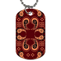 Floral Pattern Paisley Style Paisley Print  Doodle Background Dog Tag (two Sides) by Eskimos