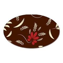 Sfolk Flowers Print Floral Pattern Ethnic Art Oval Magnet by Eskimos