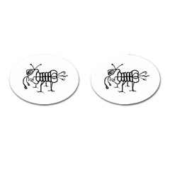 Fantasy Weird Insect Drawing Cufflinks (oval)