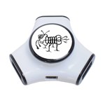 Fantasy Weird Insect Drawing 3-Port USB Hub Front