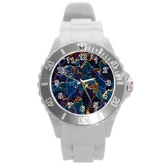 Oil Slick Round Plastic Sport Watch (l) by MRNStudios