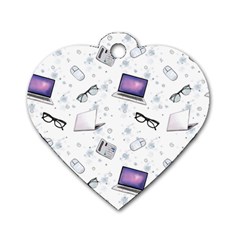 Computer Work Dog Tag Heart (two Sides) by SychEva