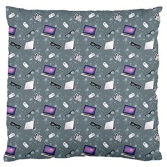 Office Works Large Flano Cushion Case (two Sides) by SychEva