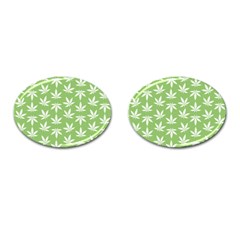 Weed Pattern Cufflinks (oval) by Valentinaart