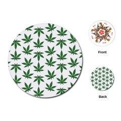 Weed Pattern Playing Cards Single Design (round) by Valentinaart