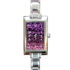 Purple  Waves Abstract Series No2 Rectangle Italian Charm Watch by DimitriosArt