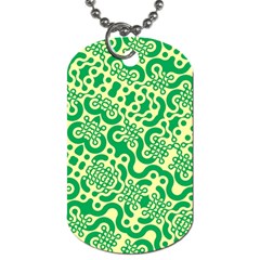 Liquid Art Pouring Abstract Seamless Pattern Lover Green Maze Dog Tag (two Sides) by artico