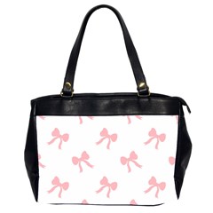 Pink Bow Pattern Oversize Office Handbag (2 Sides) by Littlebird