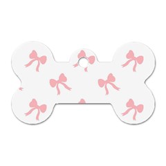 Pink Bow Pattern Dog Tag Bone (two Sides) by Littlebird