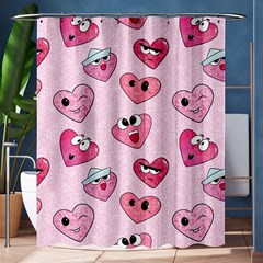 Emoji Heart Shower Curtain 60  X 72  (medium) 