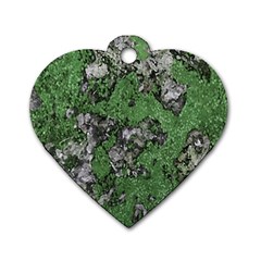 Modern Camo Grunge Print Dog Tag Heart (one Side)