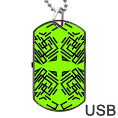 Abstract Pattern Geometric Backgrounds   Dog Tag Usb Flash (two Sides) by Eskimos