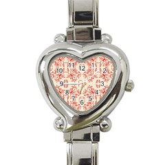 Abstract Pattern Geometric Backgrounds   Heart Italian Charm Watch