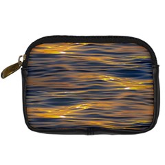 Sunset Waves Pattern Print Digital Camera Leather Case