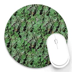 Botanic Camouflage Pattern Round Mousepads by dflcprintsclothing