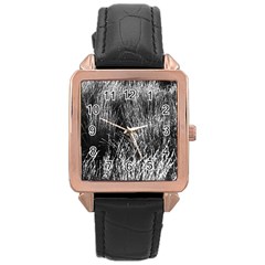 Field Of Light Abstract 2 Rose Gold Leather Watch  by DimitriosArt