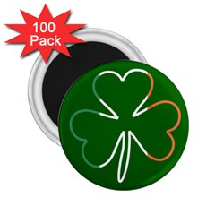 Shamrock Irish Clover St Patrick 2 25  Magnets (100 Pack)  by yoursparklingshop