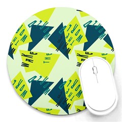 Abstract Pattern Geometric Backgrounds   Round Mousepads by Eskimos