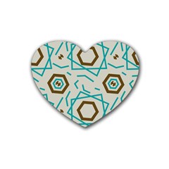 Abstract Pattern Geometric Backgrounds   Rubber Coaster (heart) by Eskimos