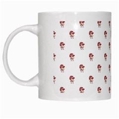 Weird Fantasy Bird Drawing Motif Pattern White Mugs by dflcprintsclothing