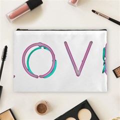 Pop Art Neon Love Sign Cosmetic Bag (large) by essentialimage365