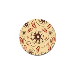 Folk Flowers Print Floral Pattern Ethnic Art Golf Ball Marker (10 Pack) by Eskimos