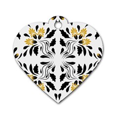 Folk Flowers Print Floral Pattern Ethnic Art Dog Tag Heart (two Sides) by Eskimos