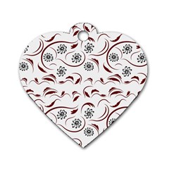 Folk Flowers Print Floral Pattern Ethnic Art Dog Tag Heart (one Side) by Eskimos