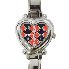 Abstract Pattern Geometric Backgrounds   Heart Italian Charm Watch by Eskimos