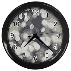 Gray Circles Of Light Wall Clock (black) by DimitriosArt