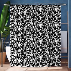 Black And White Qr Motif Pattern Shower Curtain 60  X 72  (medium) 