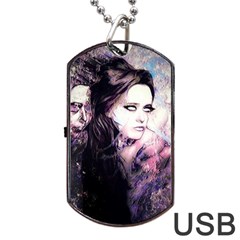 Sakura Girl Dog Tag Usb Flash (one Side) by MRNStudios