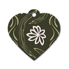 Folk Flowers Print Floral Pattern Ethnic Art Dog Tag Heart (two Sides) by Eskimos