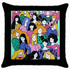 Women Throw Pillow Case (black) by Sparkle