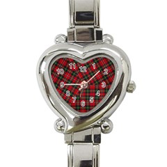 Boyd Modern Tartan Heart Italian Charm Watch by tartantotartansred2