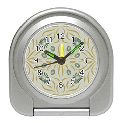 Floral Folk Damask Pattern Fantasy Flowers  Travel Alarm Clock by Eskimos