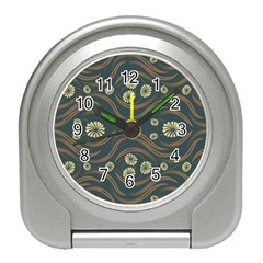 Folk Flowers Print Floral Pattern Ethnic Art Travel Alarm Clock by Eskimos