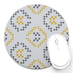 Abstract Pattern Geometric Backgrounds   Round Mousepads by Eskimos