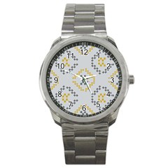 Abstract Pattern Geometric Backgrounds   Sport Metal Watch by Eskimos